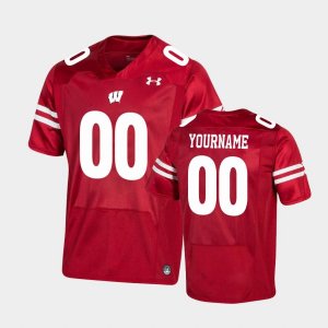 Men's Wisconsin Badgers NCAA #00 Custom Red NCAA Under Armour Premier Stitched College Football Jersey GU31A27PZ